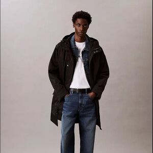 CALVIN KLEIN  Crinkle Nylon Long Parka